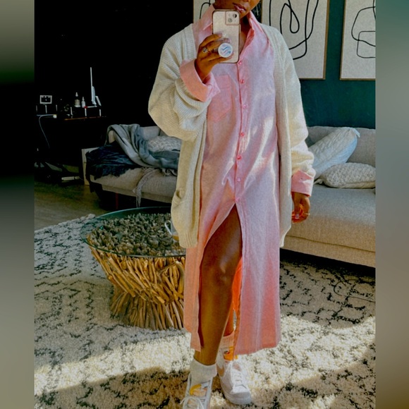 Custom, handmade, long sleeve (open sleeve) shirt dress size 4-6 - Picture 1 of 6